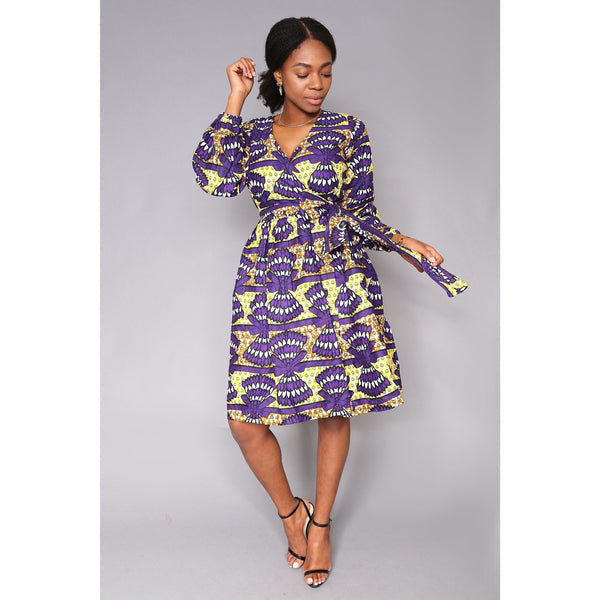 Mani African Print Ankara Wrap Dress – ADENSECRET